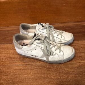 Golden Goose White Sneakers with Silver Star 37